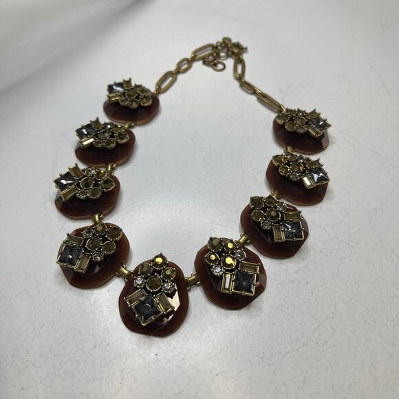J.Crew J Crew statement necklace gold tone burnished signed costume jewelry - Picture 4 of 16